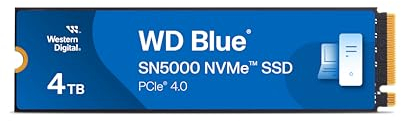 WD Blue SN5000 4TB SSD, M.2 2280 NVMe SSD, Read speeds up to 5500 MB/s, PCIe Gen4, nCache Technology, Free Acronis True Image data migration software, Internal solid state drive.