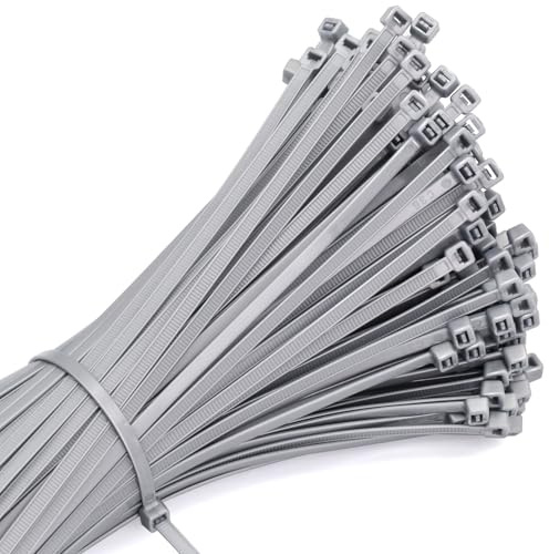 MgcTolBox Fascette Elettricista 250 Pezzi, Grigio, Autobloccante Esterno, Nylon, 300 x 4.8 mm