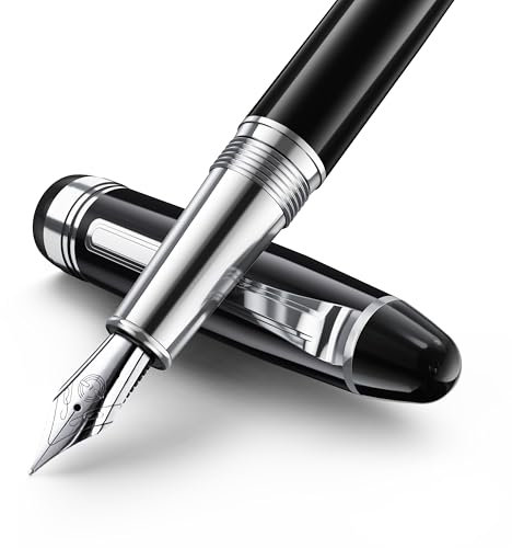 ZiYoMuo Luxury fountain pen,Smooth Writing Metal ink Pen with deluxe Gift Box,Hand Polished Medium Titanium Nib*2(Medium&Fine),Refillable Fountain Pen Ink Converter*2,Best Pen Gift Set for Men&Women