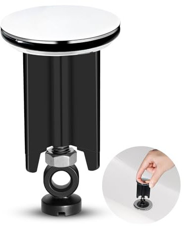 GUIGA Universal Stöpsel Waschbecken 40mm Chrom Abflussstopfen,Abflussstopfen Waschbecken für Alle Handelsüblichen Waschbecken und Bidets, Rostfrei & Dicht