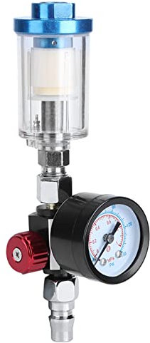 ZASCHMOY Regulador de Presión de Aire de Pistola de Pulverización Neumática con Kit de Separador de Filtro de Trampa de Agua de Aceite en Línea para Evitar la Contaminación en la Pintura