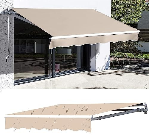 Housse de protection de remplacement pour store banne - Auvent de terrasse robuste et résistant au soleil, tissu de protection solaire en polyester durable, 39 tailles disponibles, couleur :