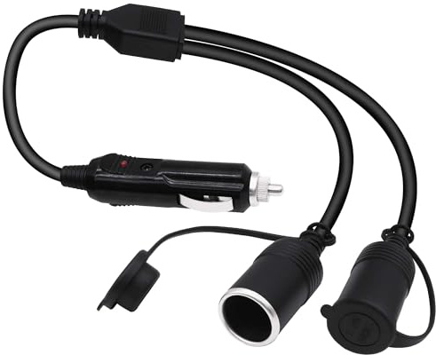 YARCHONN Câble répartiteur allume-cigare de voiture 1 mâle vers 2 femelle Prise allume-cigare 2 voies Adaptateur pour DC 12 V 24 V Voitures RVs Bateaux 45 cm