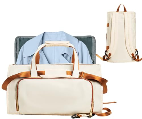 Duffle-plaggväska för resor-Resevänlig transportduffle, konvertibel | resväska, hängande kostymväska, 2-i-1 affärsbagage | Män kvinnor passar förvaringsväska för resor arbetar över natten