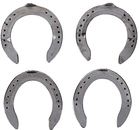 Arythia 4-Pack Aluminiumhästskor, Lätta Hästskor för Ridning, Professionell Ridutrustning för Hovvård, Slitstarka Hovskydd för Gård och Tävling (4)
