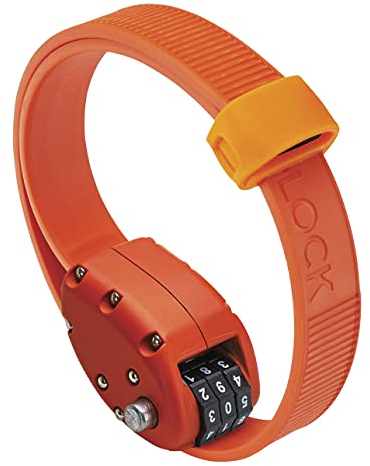 OTTOLOCK Stahl & Kevlar Zahlen-Fahrradschloss 46cm | Leicht, Kompakt, Sicher, Beständig | Ideal für Radfahrer und Sportequipment Orange, 46cm