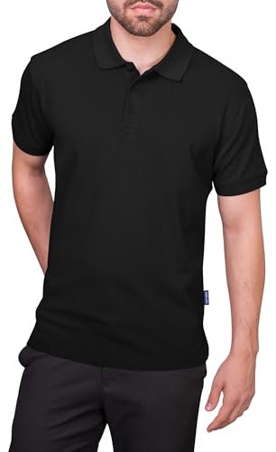 HRM Herren Heavy Polo, schwarz, Gr. 4XL I Premium Polo Shirt Herren aus 100% Baumwolle I Basic Polohemd bis 60°C waschbar I Hochwertige & nachhaltige Herren-Bekleidung I Workwear