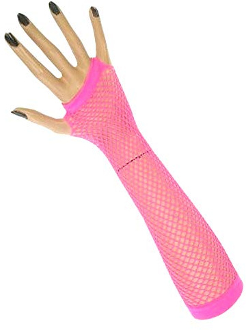 krautwear® Dam fingerlösa näthandskar handvärmare handskar långa, Rosa2 (Bl9011-rosa2), En Storlek
