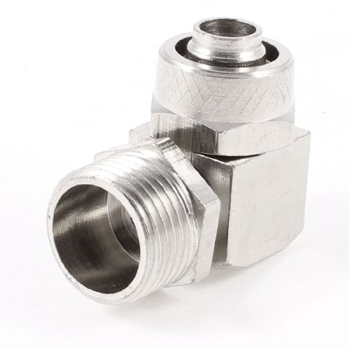 Ruilogod 16mm Male Thread L Shaped Quick Joint Connector for 8mmx12mm Air Hose (id: 300 fa9 540 981 031