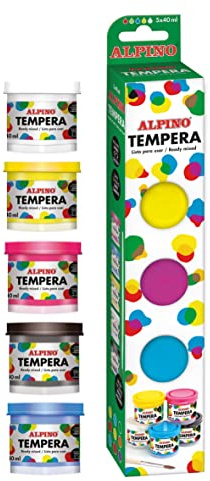 Alpino Peinture tempera 5 x 40 ml | Fournitures scolaires