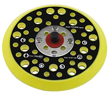 SG Store Platorello Di Supporto Compatibile con Mirka Ceros/Deros da 125 mm 5 Pollici 44 Fori Attacco Filettato 5/16 Supporto per Levigatrice con Gancio E Anello Accessori per Utensili Elettrici