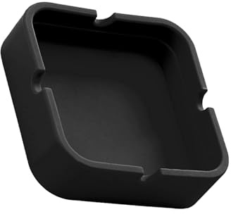 Black Tabletop Ashtrays Reusable Ash Tray Soft Easy to Clean Home Ashtray for Living Room Bedroom Office Black Square Home Ashtrays