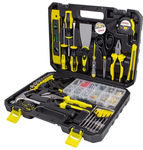 WMC Tools 650-teiliges werkzeugkoffer gefüllt Profi Set mit robustem Koffer, ideal für Heimwerker, Garage und Werkstatt, praktisches tool set für Auto und Haushalt