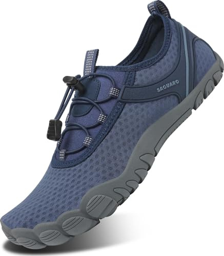 SAGUARO Chaussures de Randonnée d'été Unisexes Chaussures de Sports Nautiques pour Homme Chaussures de Natation Antidérapantes avec Trous d'évacuation Bleu Marine 40 EU
