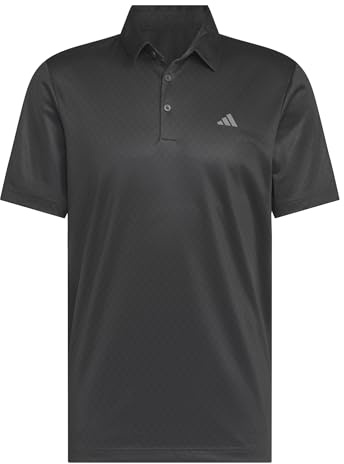 adidas Men's Mens CORE Allover Print Polo Shirt, Carbon/Black, L