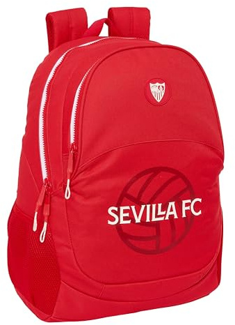 Safta SEVILLA FC - Mochila Escolar Infantil, Ideal para Niños de Diferentes Edades, Cómoda y Versátil, Calidad y Resistencia, 32x16x44 cm, Color Rojo
