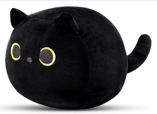 Kiuiom Gato Negro Kawaii, Cojín De Peluche Animal, Almohada Felpa 25CM
