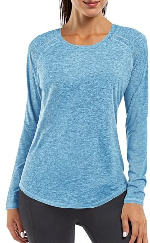 Gyabnw Sportshirt Damen Langarm Activewear T-Shirts UPF 50+ UV Schutz Sportshirt Outdoor Activewear Kleidung