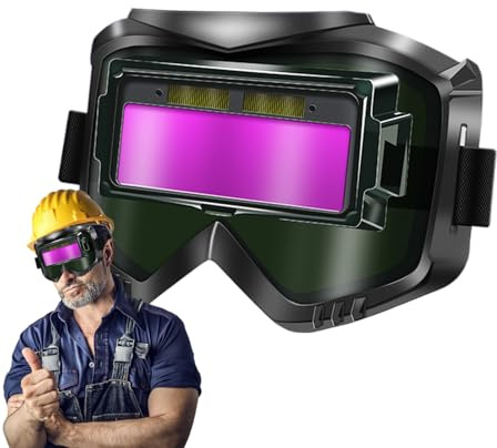 Genérico Gafas de Soldadura Auto Oscurecibles | Protección Ocular Con Amplio Rango De Sombras | Gafas De Seguridad Para Soldador Con Ajuste Automático Cómodo Para Adultos