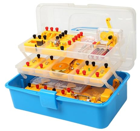 Luwecf Kit de Electricidad y magnetismo, Material didáctico, Regalos para el Aula, proyectos de Bricolaje para Principiantes con Caja de Almacenamiento.