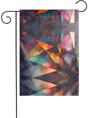 Wzywhj Bandera abstracta de jardín de verano con impresión de bordes y esquinas de doble cara, decoración de patio, 12 x 18 pulgadas