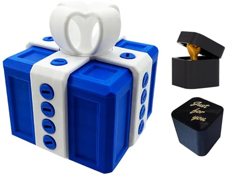 Aidodmom Regalo Divertentes Uomo, Scatola Regalo a Sorpresa con Dito, Scatola Scherzosa con Sorpresa con Viti Stampate in 3D, Regali di Natales