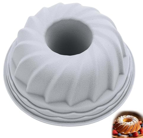 Ufdeoton Gugelhupfform, stor, silikonbakform, Ø 24 cm, non-stick, temperaturbeständig, lätt att rengöra, för gugelhupf, marmor- och blandningskaka, mörkbrun