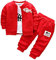 BINIDUCKLING Newborn Baby Boys Coat + Pants + Shirts Clothes Sets Toddlers Casual 3 Pieces Outfits, 18-24 Months, Red