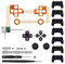 eXtremeRate Ersatz Leuchttaste Knöpfe für ps4 LED Tasten Set Buttons D-Pad Steuerkreuz Thumbsticks DTF LED Kit für ps4 Controller(Symbols Leuchttaste)
