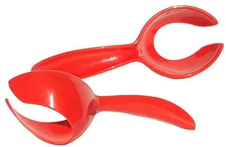 Tupperware Set of 2 Gadgets Egg Scoops Spoon Dippers Lifters Holiday Red