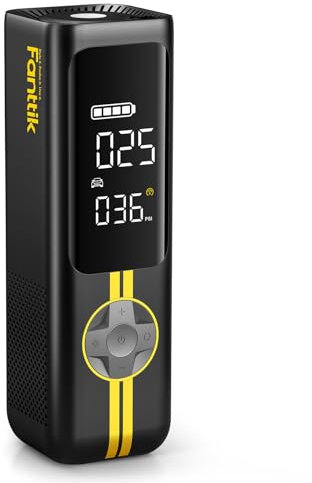 Fanttik X8 APEX™ 7800mAh Compresor Aire Portatil 12V, 10,3Bar/150PSI Inflador Coche Recargable Bomba, Inflado 2X Velocidad con Pantalla LCD, Inflador 5 Modos Para Coches, Bicicleta, Motos, Bolas