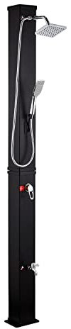 Elbe® Douche Solaire 40 litres avec douchette | Douche de Jardin Solaire 217 cm | Eau Chaude jusqu'à 60°C | Douche de Piscine | Le Noir