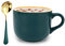 Umllpet Tazza grande, 600 ml, grande in ceramica, ciotola per cereali, XXL, grande tazza da tè con cucchiaio, tazza per cereali, tazza per zuppe, insalata, ciotola per la festa della mamma, festa del