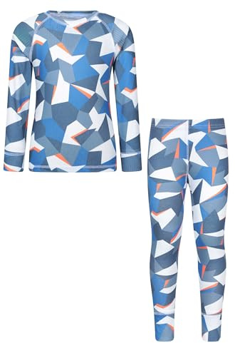 Mountain Warehouse Haut à col Rond Enfant Talus Bleu Cobalt 7-8 Ans