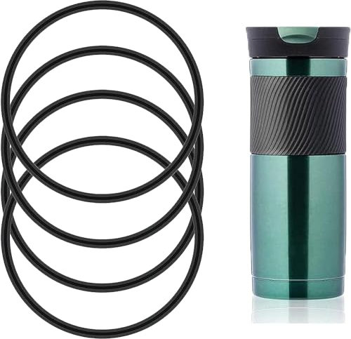 4Pcs Black Replacement Gasket for Contigo Snapseal Byron Travel Mug 16oz & 20oz, Silicone Lid Seal Leak-Proof for Contigo Coffee Travel Tumbler, Glassware and Drinkware,Tumblers and Water Glasses