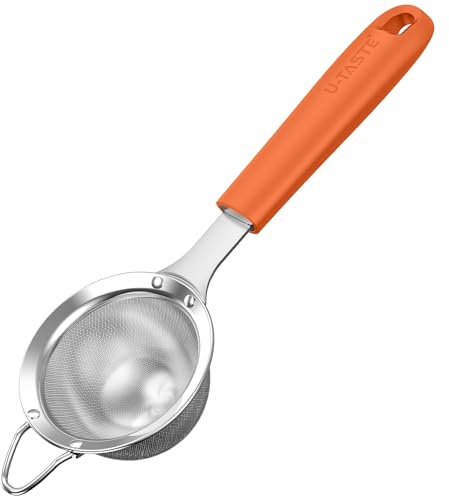 U-Taste Finmaskig Sil Kökssil av 18/8 Rostfritt Stål (Orange, 8,5 cm)