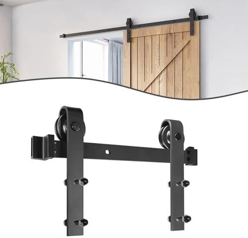 FIVMEN Set completo di accessori per porte scorrevoli, 183 cm, con porta scorrevole, per sistema di porte scorrevoli, colore: nero
