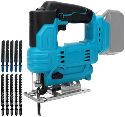 WingFly Seghetto Alternativo per Makita 18V Batteria, Seghetto Alternativo Elettrico 2800 SPM con 10 Lame, Velocità variabile, Angolo Inclinato 0°-45° per Legno Plastica Metallo