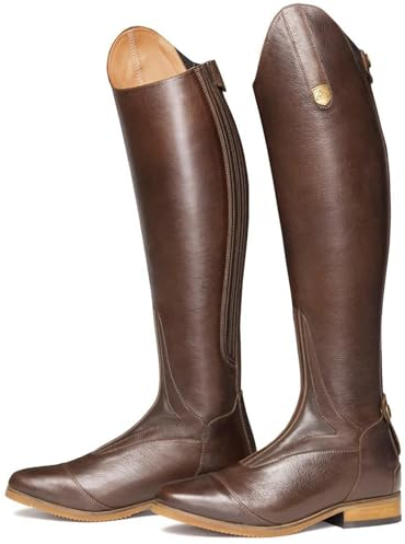 WEHAM Marrón,43,Botas ecuestres para hombre y mujer, estilo retro, con cordones, de cuero PU, botas de caballero, botas largas para montar al aire libre para principiantes