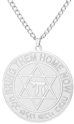 VASSAGO Estrella de David Collar con Hebreo Chai Jewish Star Collar Hanukah Menorah Colgante 12 Constelación Collar Amuleto Joyería Judía para Hombres Mujeres (Collar Estrella de David de Plata)