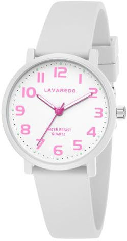 Timever Orologio per Bambino,Orologio Analogico al Quarzo per Ragazzi e Ragazze con Cinturino in Silicone,Impara a Leggere l'ora,Quadrante Luminoso