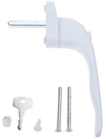 Manija de ventana universal blanca con cerradura de llave, herrajes for el hogar, 1 pieza