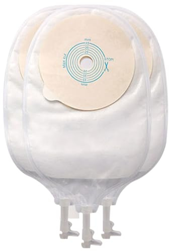 Lot de 10 Sacs de Colostomie, Fournitures de Colostomie pour Soins de Stomie Iléostomiques, Poches Vidables avec Fermeture, Découpes de 20 à 45 MM