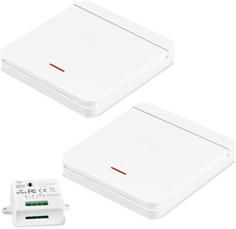 Kabelloser Funk Lichtschalter 230V Set - 1500W mit Sender & Empfänger, Funk-Sicherheitsschalter für Lampen & Geräte, einfache Installation, starke Signalübertragung & Multi-Control