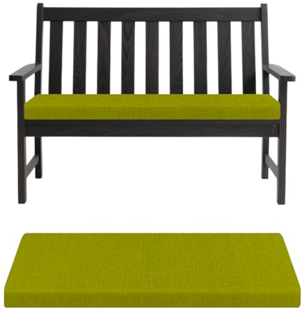 Cojín de banco para exteriores, 120/150/110 cm x 40 cm, antideslizante, lavable, cojín de jardín para columpios de patio, porche, uso en interiores y exteriores, color verde hierba, 100 x 40 x 5 cm