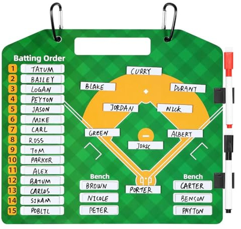 Buhdjfnke Tabellone Magnetico per Formazione di Baseball, Tabellone per Formazione di Baseball Cancellabile A Secco,Tabellone per Formazione Softball Riutilizzabile per Allenatori Baseball