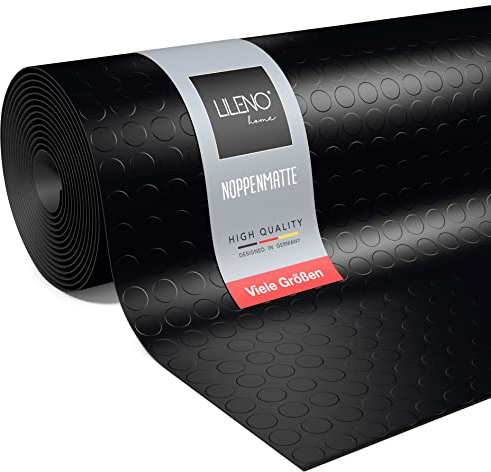 LILENO HOME Noppen Gummimatte Meterware 130x100 cm - Gummiläufer Noppenmatte (3mm) als Werkstattboden, Antirutschmatte, Werkbank Auflage u. Bodenmatte - Gummi Matte für Keller, Anhänger, Garage