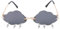 VALICLUD Wolke Randlose Vintage Lustige Unregelmäßige Disco Brille Blitz Quaste für Frauen Männer Getönte Brille Grau