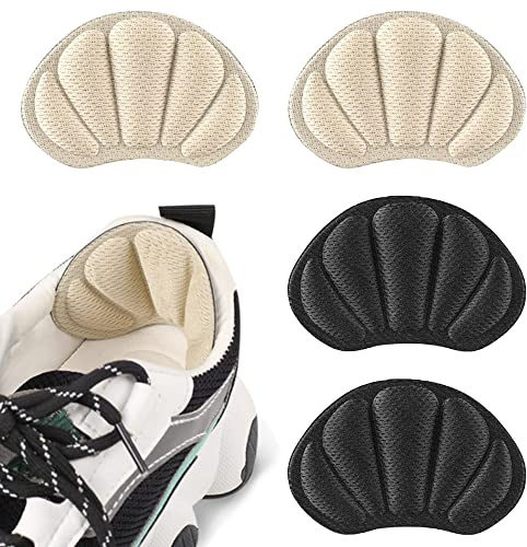 CHEERYMAGIC 2 Pairs Heel Cushion Inserts Sport Shoes Heel Blister Protectors Self-Adhesive Heel Cushion Anti-Slip Shoe Pads for Women and Men A2YDXHGT (Skin-Black)