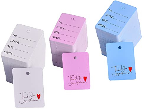 Amerixun 900 PCS 1.97 X 1.38 Price Tags, Double Sided Multicolored Paper Tags,Store Coupon Tag,Small Label Hang Tag for Marking Jewelry Clothing Price